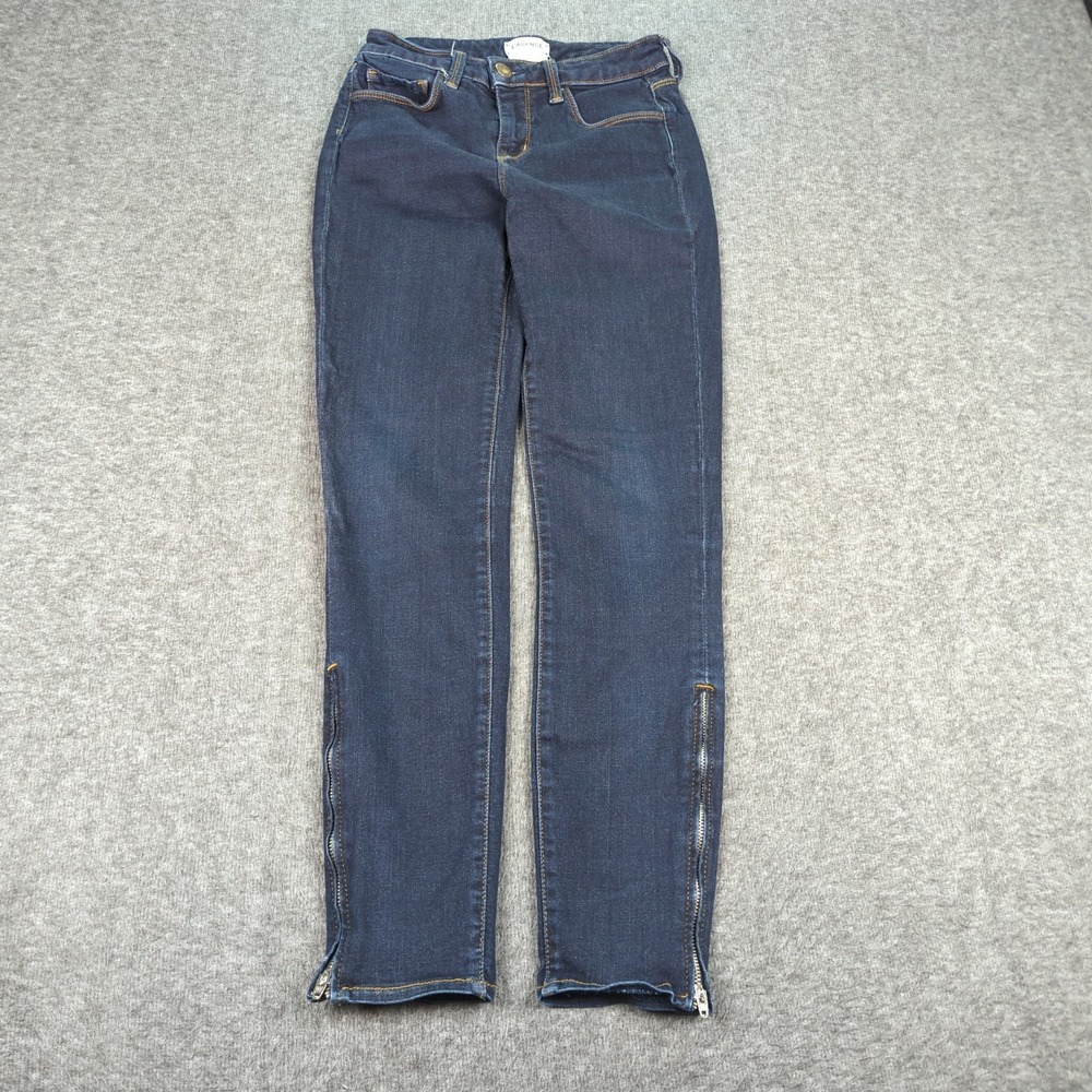 L'agence Jeans Womens 24 Blue Skinny Stretch Dark Wash Zipper Ankle